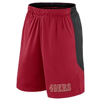 Short de lancement Fanatics pour homme, couleur écarlate/noir, taille grande et grande, San Francisco 49ers