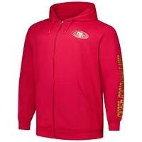 Men's Fanatics  Scarlet San Francisco 49ers Big & Tall Sleeve Hit Full-Zip Hoodie