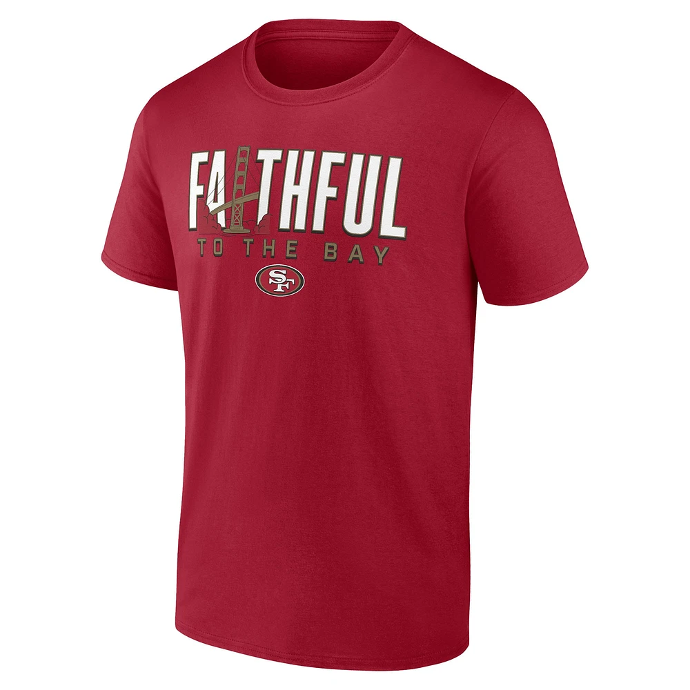 Men's Fanatics Scarlet San Francisco 49ers Hometown Rushing Yards T-Shirt