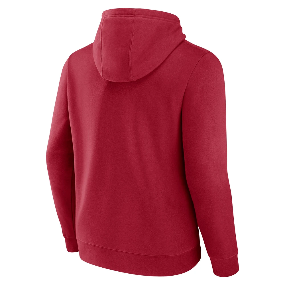 Men's Fanatics Scarlet San Francisco 49ers Primary Logo Fleece Pullover Hoodie