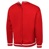 Men's G-III Sports by Carl Banks Scarlet San Francisco 49ers Adaptive Blocker Fleece Pullover Sweatshirt