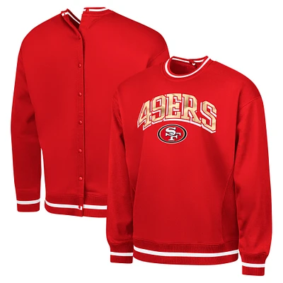 Men's G-III Sports by Carl Banks Scarlet San Francisco 49ers Adaptive Blocker Fleece Pullover Sweatshirt