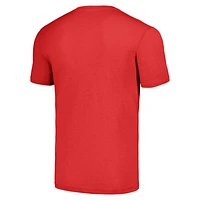 Men's Homage Christian McCaffrey Scarlet San Francisco 49ers Caricature Player Tri-Blend T-Shirt