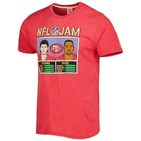 Men's Homage Jerry Rice & Steve Young Scarlet San Francisco 49ers NFL Jam Retired Tri-Blend T-Shirt