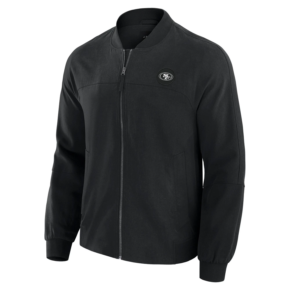 Men's J. Palmer Black San Francisco 49ers Lightweight Cover-4 Tri-Blend Full-Zip Jacket