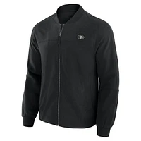 Men's J. Palmer Black San Francisco 49ers Lightweight Cover-4 Tri-Blend Full-Zip Jacket