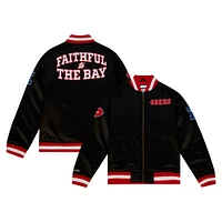 Men's Mitchell & Ness Black San Francisco 49ers Heavyweight Full-Zip Satin Jacket