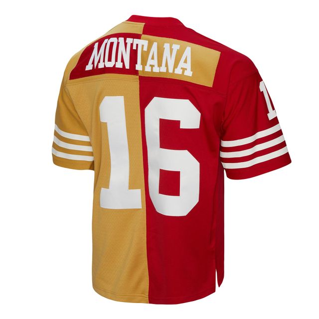 Maillot réplique Mitchell & Ness Joe Montana écarlate/or San Francisco 49ers 1990 Split Legacy pour hommes