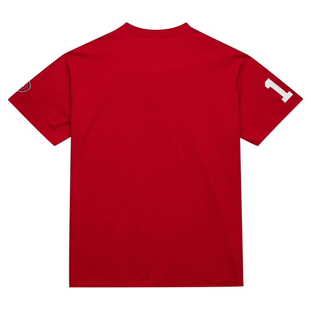 Men's Mitchell & Ness Joe Montana Scarlet San Francisco 49ers Retired Player Nickname T-Shirt