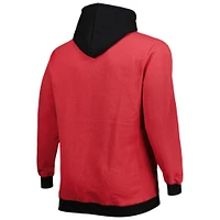 Men's Mitchell & Ness Scarlet/Black San Francisco 49ers Big Tall Face Pullover Hoodie