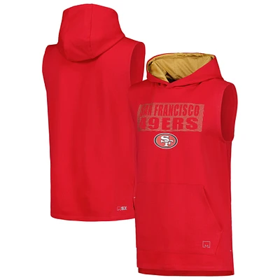 Sweat à capuche sans manches MSX by Michael Strahan Scarlet San Francisco 49ers Marathon pour hommes