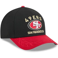 Men's New Era Black/Scarlet San Francisco 49ers 2025 NFL Draft 9FORTY M-Crown A-Frame Adjustable Hat