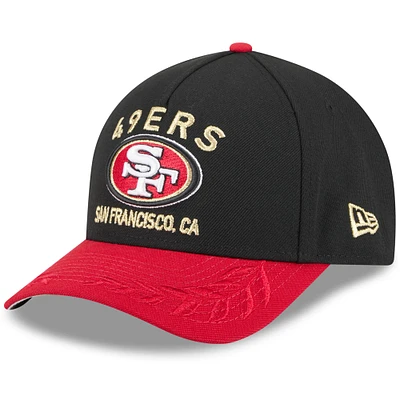 Men's New Era Black/Scarlet San Francisco 49ers 2025 NFL Draft 9FORTY M-Crown A-Frame Adjustable Hat