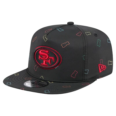 Casquette snapback noire New Era pour homme, motif gummy golfer des 49ers de San Francisco