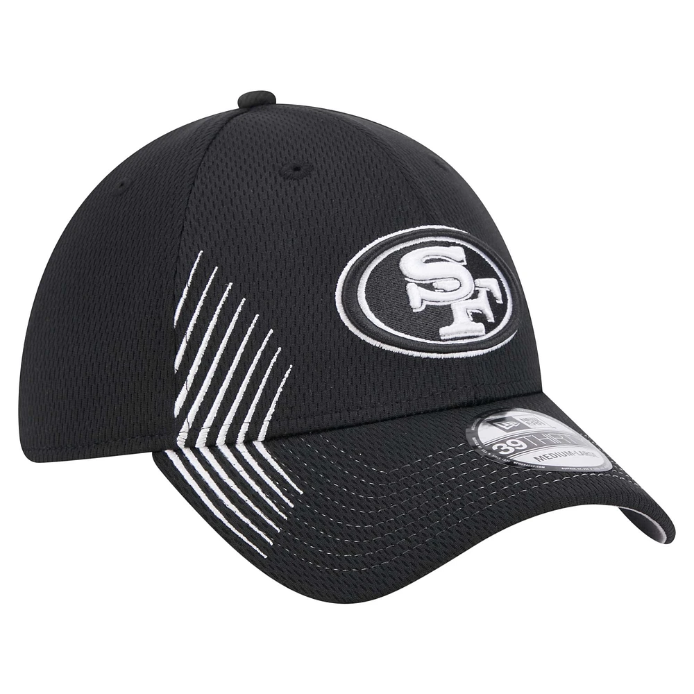 Men's New Era Black San Francisco 49ers Sport Night Active 39THIRTY Flex Hat