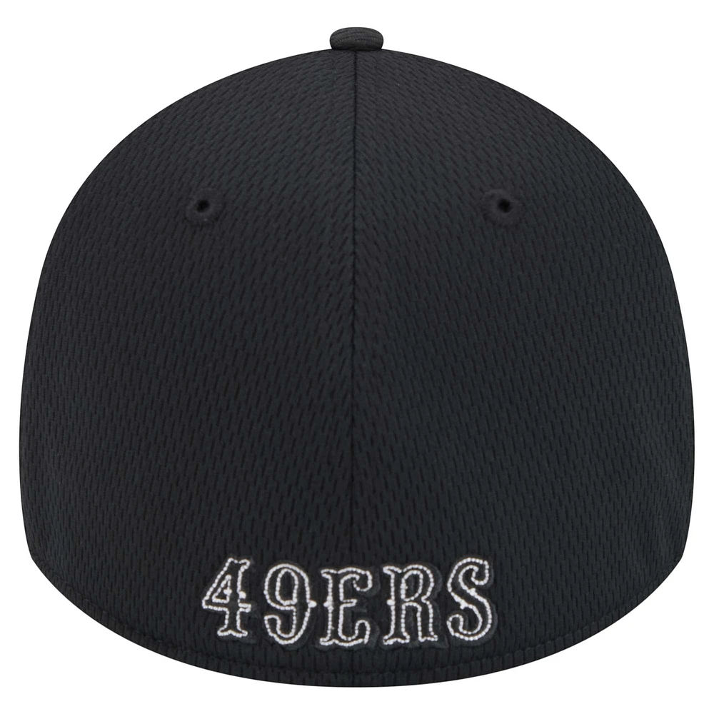 Men's New Era Black San Francisco 49ers Sport Night Active 39THIRTY Flex Hat