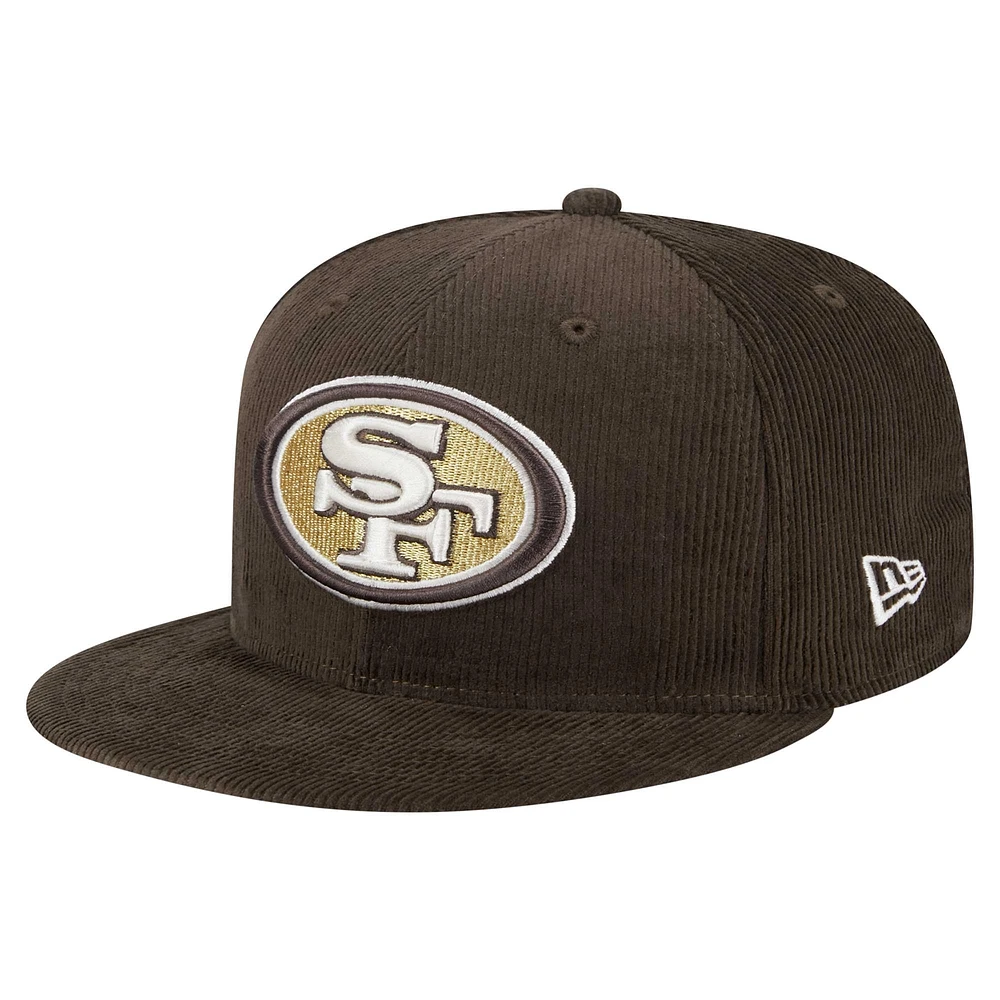 Men's New Era Brown San Francisco 49ers Choco Cord 59FIFTY Fitted Hat