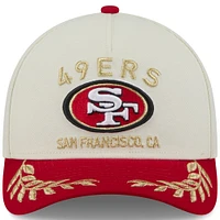 Men's New Era Cream/Scarlet San Francisco 49ers 2025 NFL Draft 9FORTY A-Frame M-Crown Adjustable Hat
