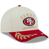 Men's New Era Cream/Scarlet San Francisco 49ers 2025 NFL Draft 9FORTY A-Frame M-Crown Adjustable Hat
