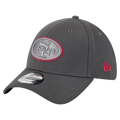 Casquette New Era Graphite 39THIRTY Flex pour homme des San Francisco 49ers