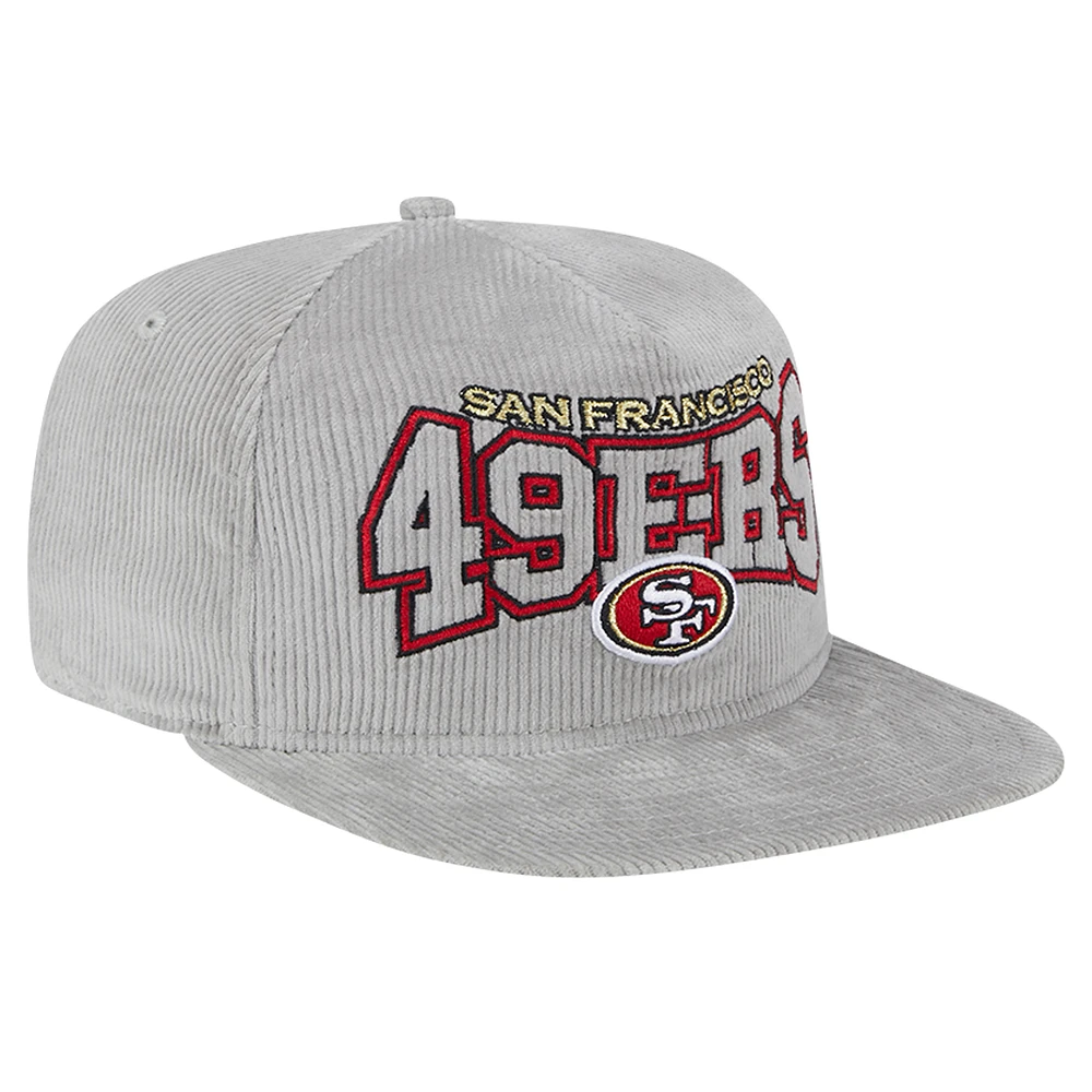 Men's New Era  Gray San Francisco 49ers Corduroy Golfer Adjustable Hat