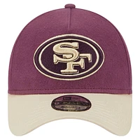 Men's New Era Maroon/Tan San Francisco 49ers Moleskin A-Frame 9FORTY Adjustable Hat