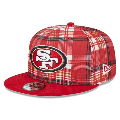 Casquette Snapback 9FIFTY New Era Scarlet San Francisco 49ers 2024 Sideline Statement pour homme