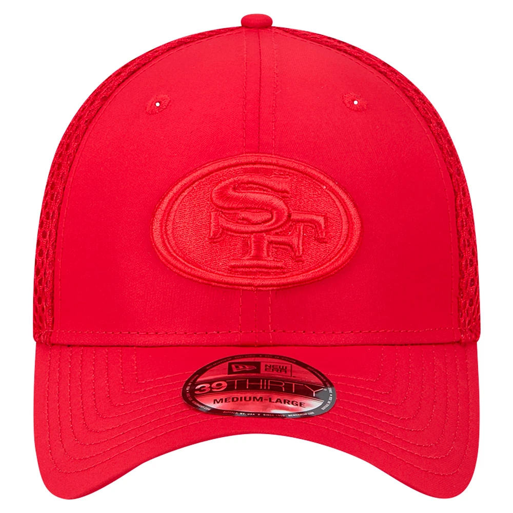 Men's New Era Scarlet San Francisco 49ers Active Team Tone 39THIRTY Flex Hat