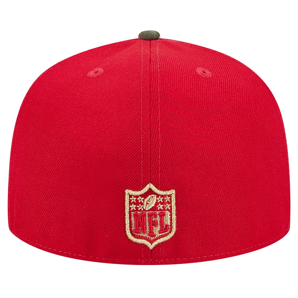 Men's New Era Scarlet San Francisco 49ers Active Two-Tone Camo 59FIFTY Fitted Hat