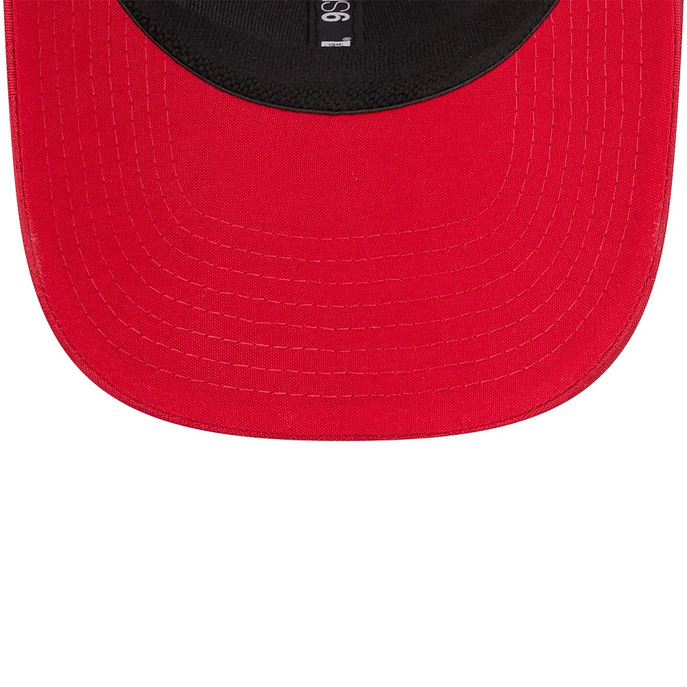 Men's New Era Scarlet San Francisco 49ers Adventure Camo Trucker 9SEVENTY Stretch-Snap Adjustable Hat