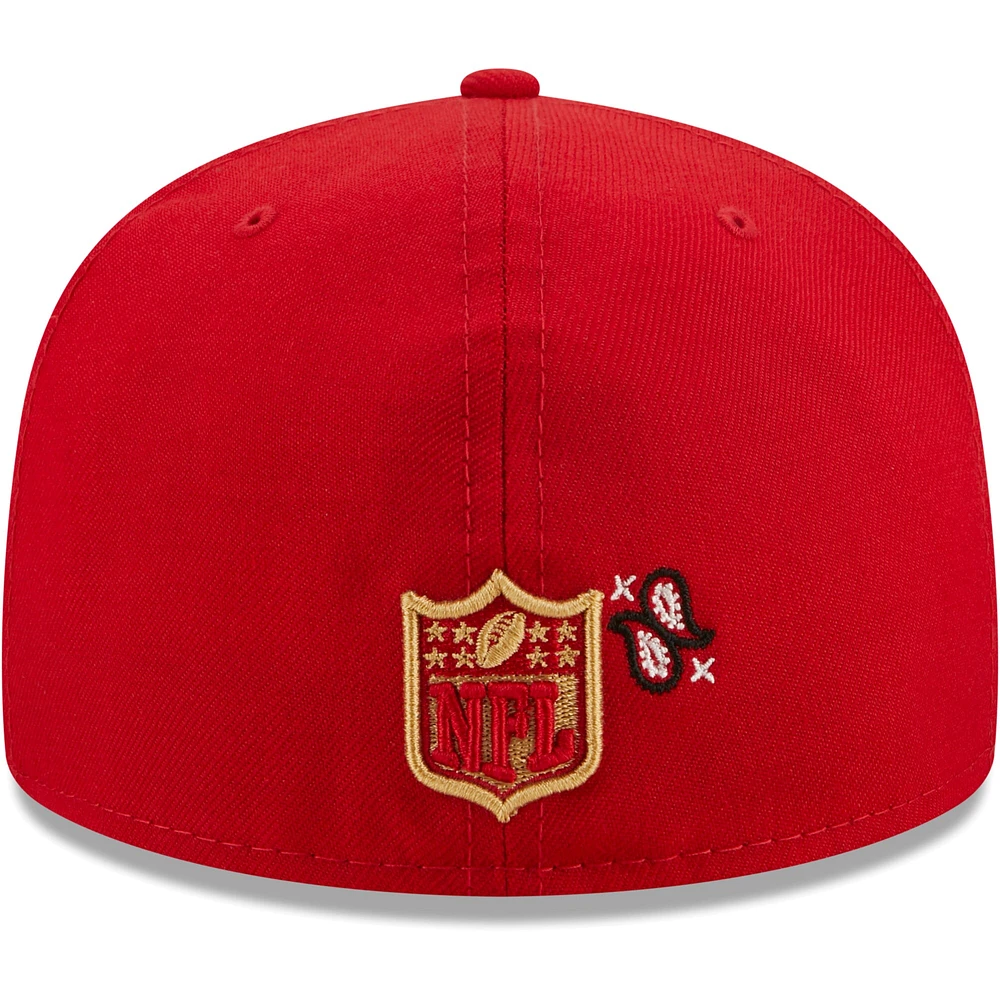 Men's New Era Scarlet San Francisco 49ers Bandana 59FIFTY - Fitted Hat