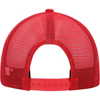 Men's New Era Scarlet San Francisco 49ers Black Excellence Collection Wordmark Trucker Low Profile 9FIFTY Snapback Hat