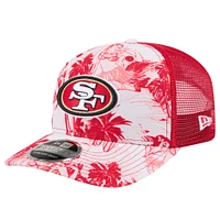 Men's New Era Scarlet San Francisco 49ers Hula 9SEVENTY Adjustable Trucker Hat