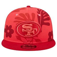 Men's New Era Scarlet San Francisco 49ers Leafy 9FIFTY Snapback Hat