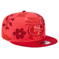 Men's New Era Scarlet San Francisco 49ers Leafy 9FIFTY Snapback Hat