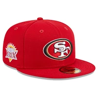 Men's New Era Scarlet San Francisco 49ers  Main Patch 59FIFTY Fitted Hat