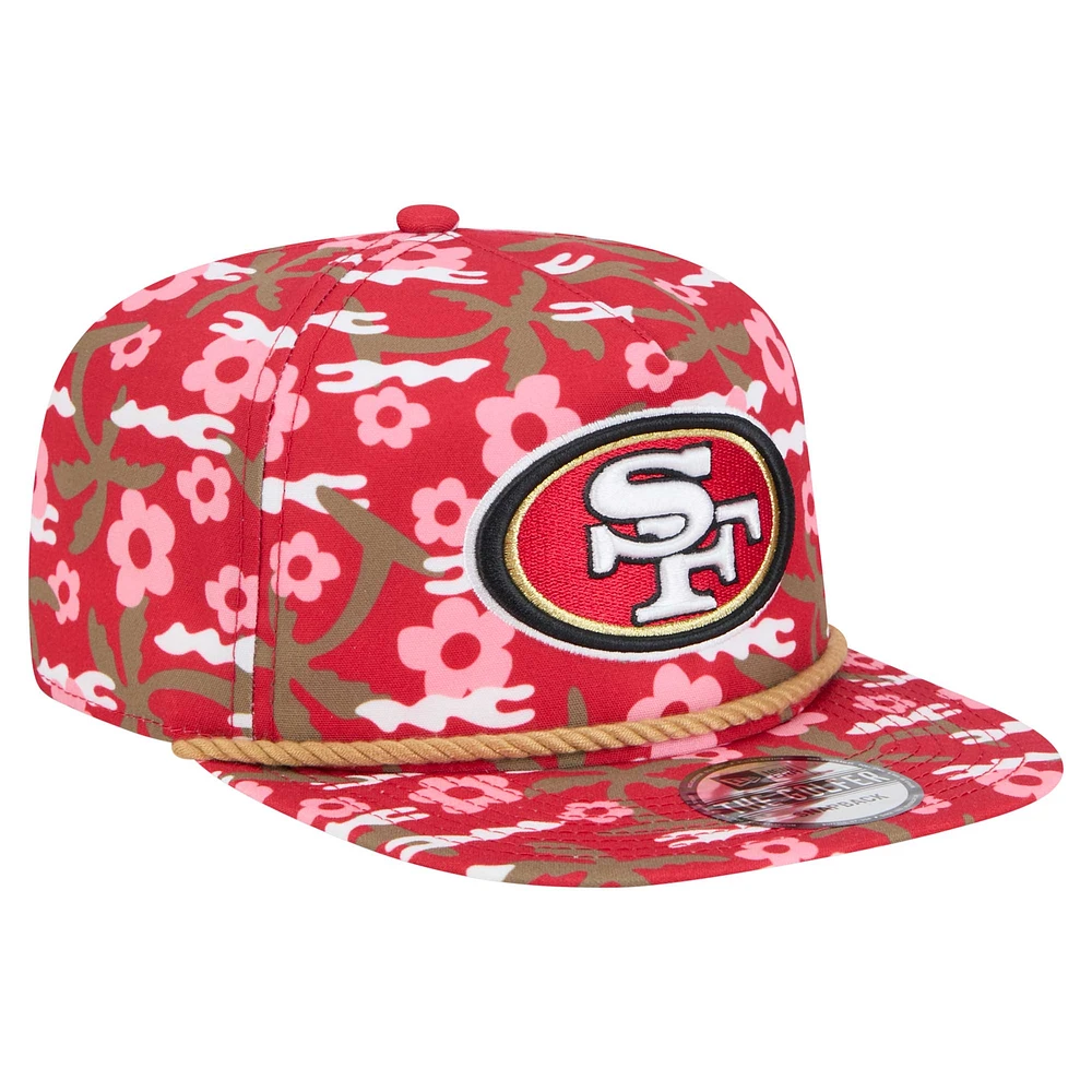 Men's New Era Scarlet San Francisco 49ers Wakey Wakey Golfer Snapback Hat