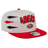 Men's New Era Stone/Scarlet San Francisco 49ers Athletic Golfer Snapback Hat