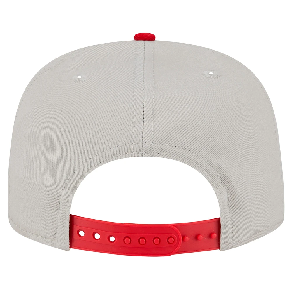 Men's New Era Stone/Scarlet San Francisco 49ers Athletic Golfer Snapback Hat