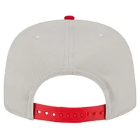Men's New Era Stone/Scarlet San Francisco 49ers Athletic Golfer Snapback Hat