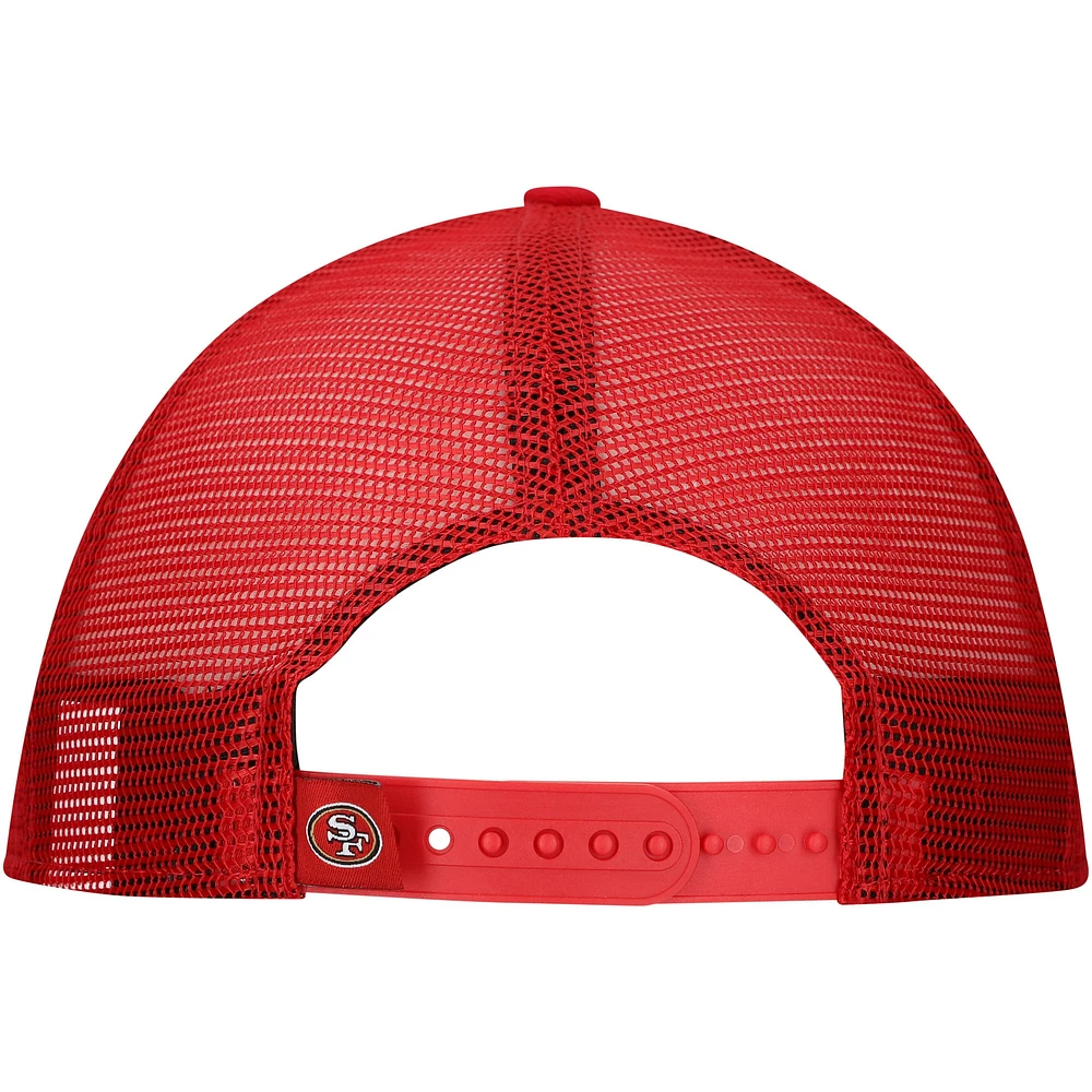 Men's New Era White/Scarlet San Francisco 49ers Distressed 9FIFTY A-Frame Snapback Hat