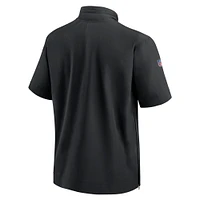 Nike San Francisco 49ers Sideline Coach Sweat à capuche manches courtes et fermeture éclair quart de veste pour homme Noir