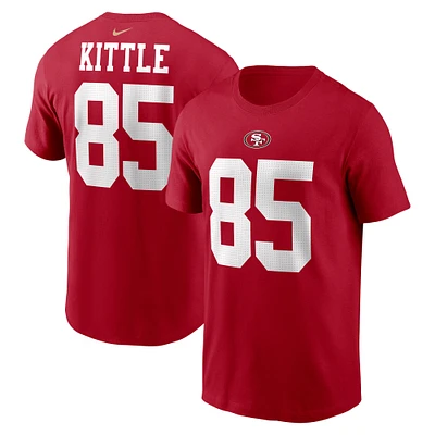 T-shirt Nike George Kittle Scarlet San Francisco 49ers pour homme avec nom et numéro de joueur