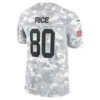 Men's Nike Jerry Rice Arctic Camo San Francisco 49ers 2024 Salute to Service Retired Player Limited Jersey