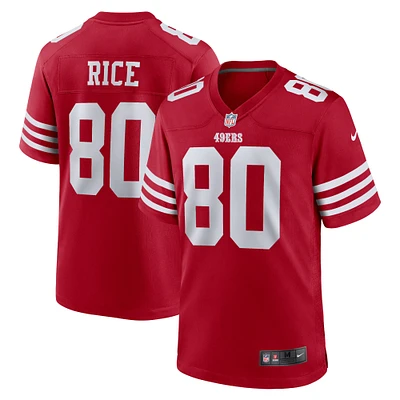 Maillot de match joueur l'équipe retraité Nike Jerry Rice Scarlet des San Francisco 49ers pour homme