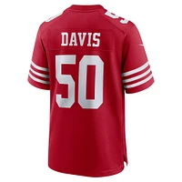 Maillot de match l'équipe Nike Khalil Davis Scarlet San Francisco 49ers pour homme