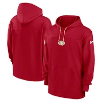 Men's Nike Scarlet San Francisco 49ers Sideline Jersey Performance Pullover Hoodie