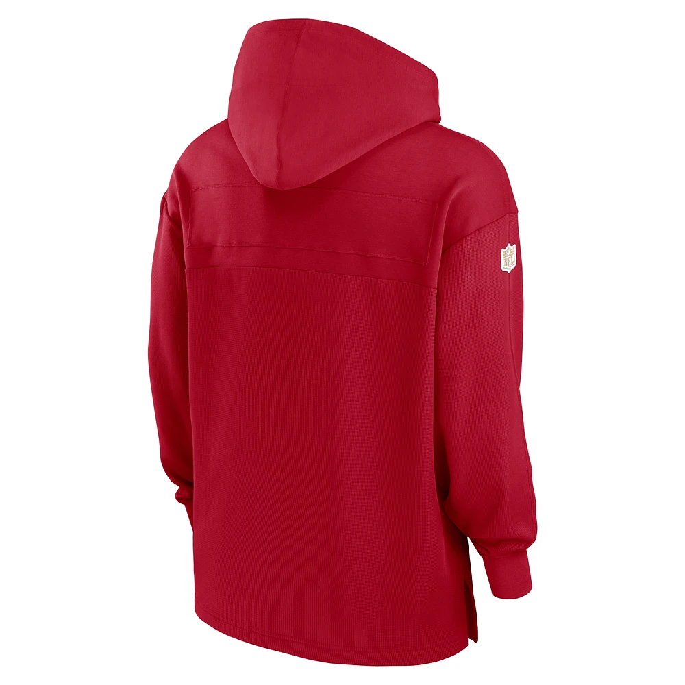 Men's Nike Scarlet San Francisco 49ers Sideline Jersey Performance Pullover Hoodie