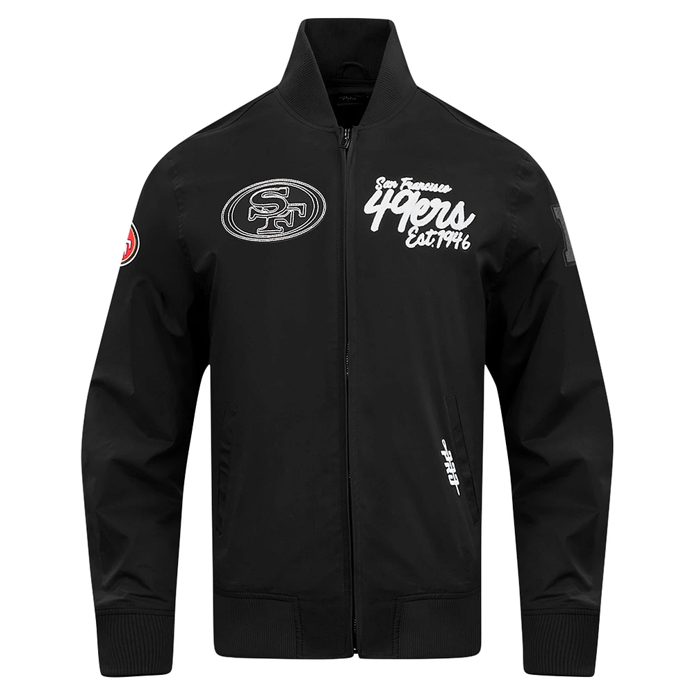 Men's Pro Standard Black San Francisco 49ers Paint The City Twill Full-Zip Jacket