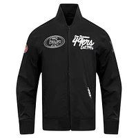 Men's Pro Standard Black San Francisco 49ers Paint The City Twill Full-Zip Jacket